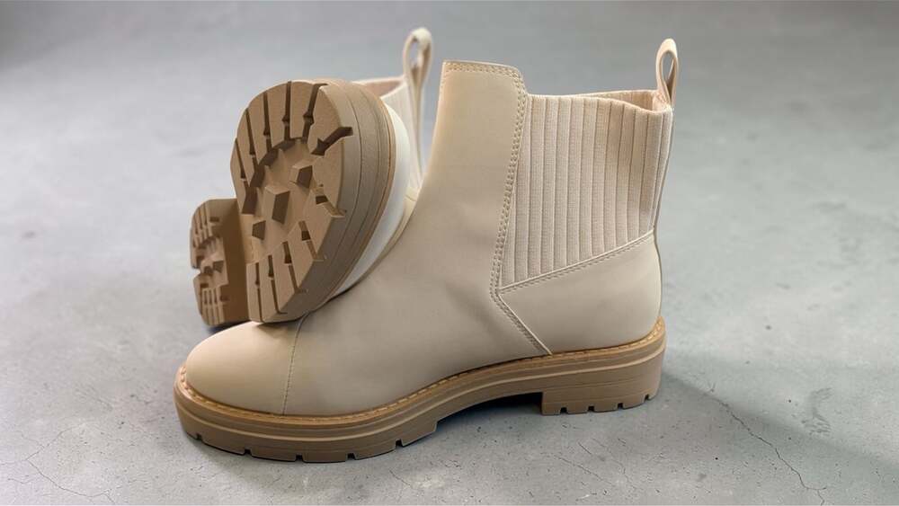 TOMS Women's Cort Chelsea Lug Sole Boot in Light Sand Vegan